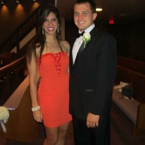 Red/orange mini dress